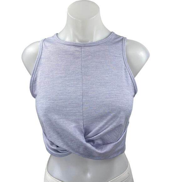 Calvin Klein Women's Blue Twist Front Sleeveless Activewear Crop Tank Top Size S - Picture 1 of 3